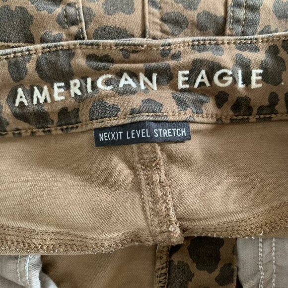 American Eagle Brown Leopard Print Super Stretch Jegging US 4 Skinny - Picture 5 of 7